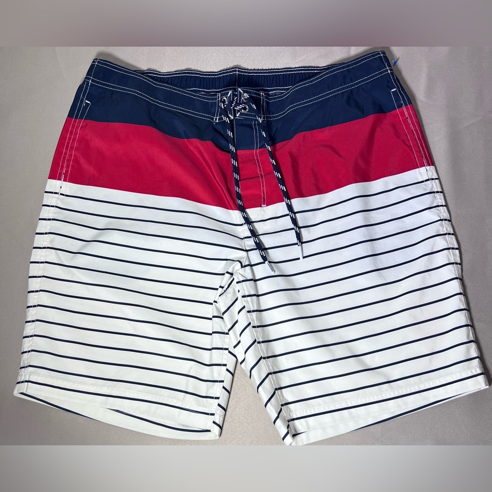 Lands’ End Men XL 40-42 Red White Blue Board Shorts